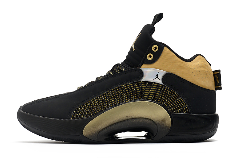 2020 Men Air Jordan 35 Black Gold Basketball Shoes
